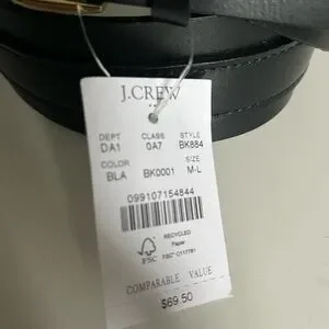 NWT J.Crew Factory Black Classic Leather Belt M/L Gold Tone Buckle J. Crew Factory | Accessories | Nwt Jcrew Factory Black  main image 4